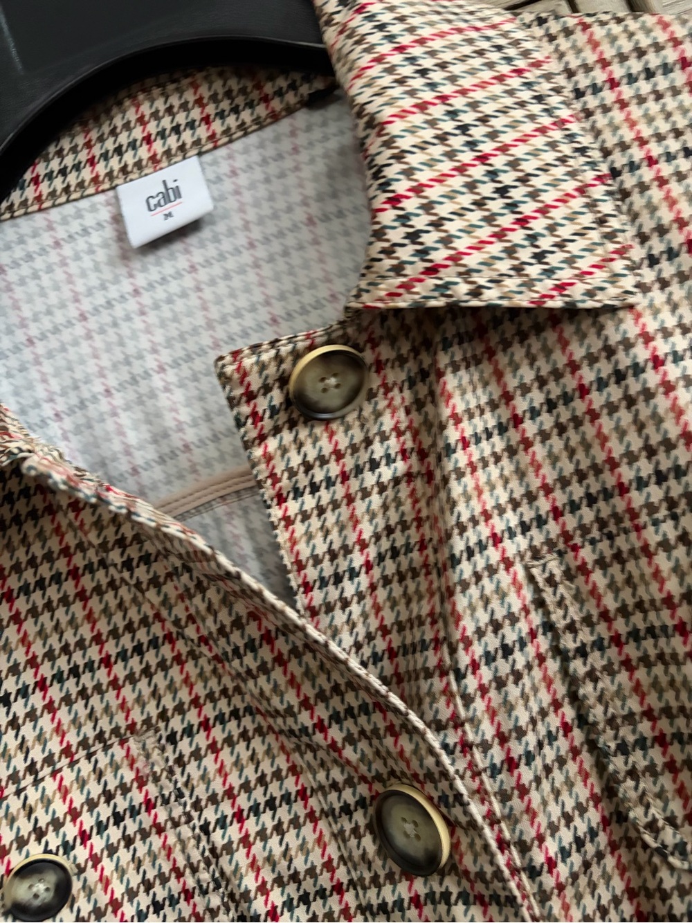 Cabi Trench Coat Houndstooth Medium